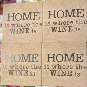 Buy any two Wine item and offer $6!!Set of 4 Stone Home is Where the WINE Is